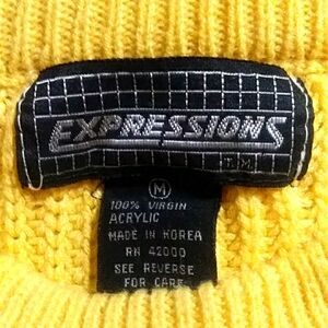 Vintage 80s Expressions mustard color Medium acrylic sweatshirt(thick)